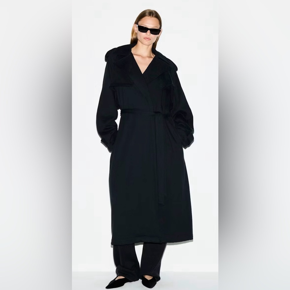 SKIMS Black Trench Coat